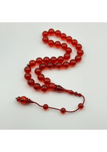 Sistemli Usta Işçilikli Kırmızı Küre Kesim Alman Ateş Kehribar Tespih modelleri