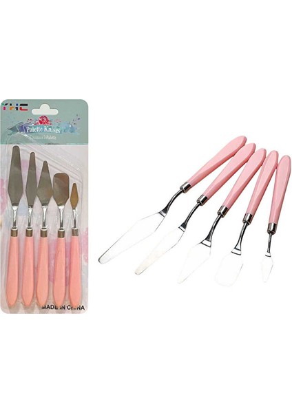Yhc Spatül Set Çelik Renkli Sap 5 Li Paket