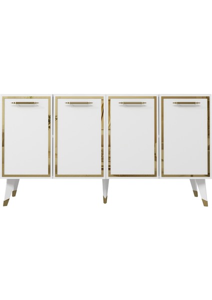 8225-128DD KB150 Konsol,tv Ünitesi Beyaz-Altın fırsatları