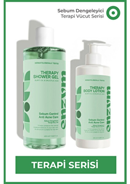 Yağlı Ciltlere Özel Akne Karşıtı Sebum Dengeleyici Duş Jeli ve Vücut Losyonu (Salisilik Asit)