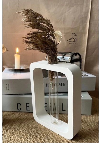 Modern Geometrik Cam Tüplü Vazo Set 2'li 12-16CM Taş Tozu fiyatları