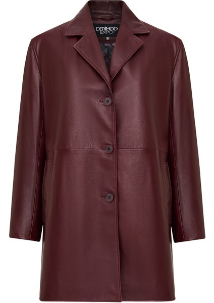 Emma Kadın Bordo Uzun Deri Kaban 25WGE5606U4