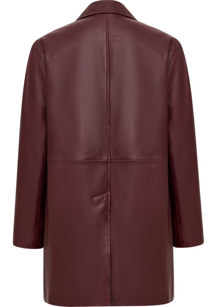 Emma Kadın Bordo Uzun Deri Kaban 25WGE5606U4 fiyatları