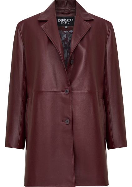 Emma Kadın Bordo Uzun Deri Kaban 25WGE5606U4 modelleri