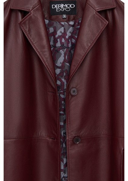 Emma Kadın Bordo Uzun Deri Kaban 25WGE5606U4