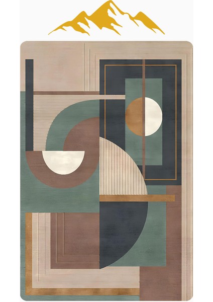 Modern Desenli Dijital Baskı Kaymaz Taban Halı H1085 modelleri