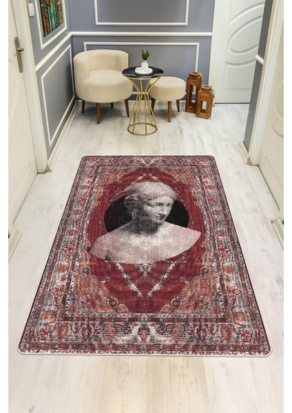 Modern Desenli Dijital Baskı Kaymaz Taban Halı H1081