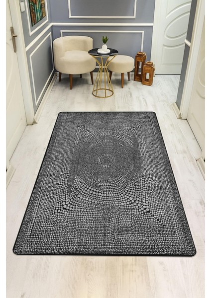 Modern Desenli Dijital Baskı Kaymaz Taban Halı H1120