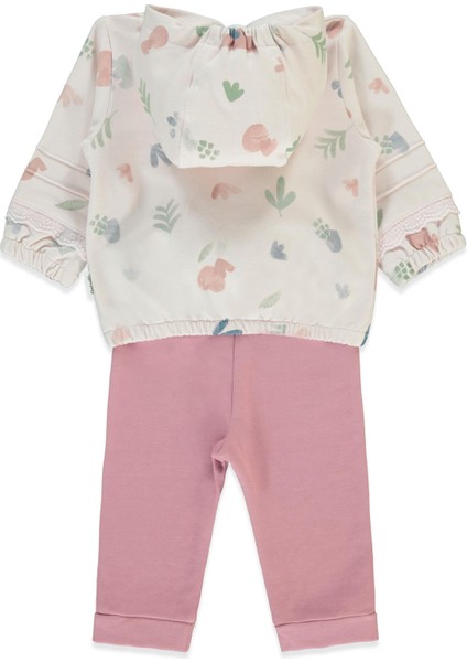 Iki Ip Kapşonlu Hırka 3lü Takım (Cat Lover) Gül Kurusu fiyatları