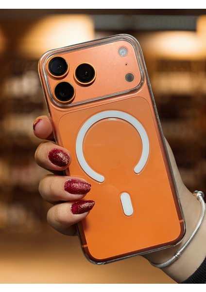 Apple iPhone 17 Pro Max Kılıf Ic Çipli Zore Wireless Şarj Özellikli Şeffaf Orjin Kapak