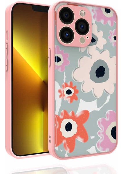 iPhone 13 Pro Kılıf Desenli Kamera Korumalı Parlak Mrsa Nora Kapak-No5
