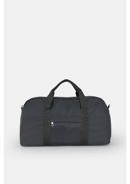 Icone Paraşüt Kumaş Önü Cepli Unisex Spor Fitness Gym Çantası Antrasit Füme