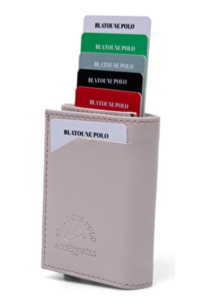 Kadın Cüzdan Bej Vegan Deri Rfıd Korumalı Otomatik Kartlık Para Bölmeli