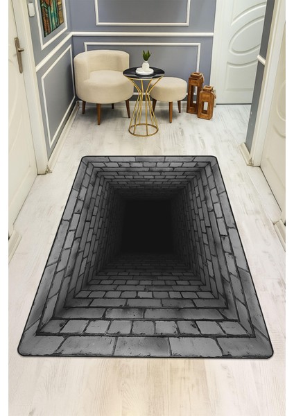 Modern Desenli Dijital Baskı Kaymaz Taban Halı H1095