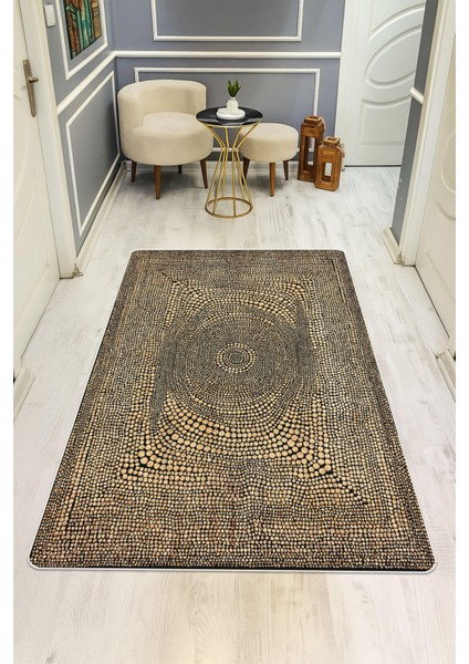 Modern Desenli Dijital Baskı Kaymaz Taban Halı H1119