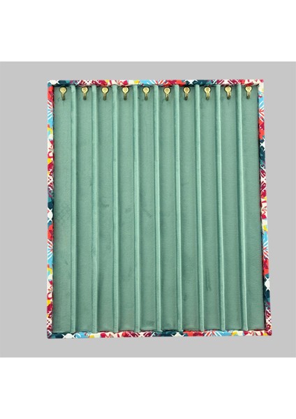 Karışık Renk Geçişli Asimetrik Desenli Kadife Kumaşlı Katlanabilir Ayaklı 10'lu Koleksiyon Tesbih Panosu modelleri