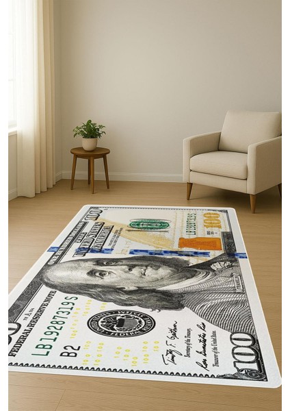 Modern Dolar Desen Dijital Baskı Kaymaz Taban Halı H0167 fiyatları