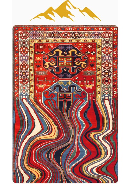 Modern Desenli Dijital Baskı Kaymaz Taban Halı H1044 modelleri