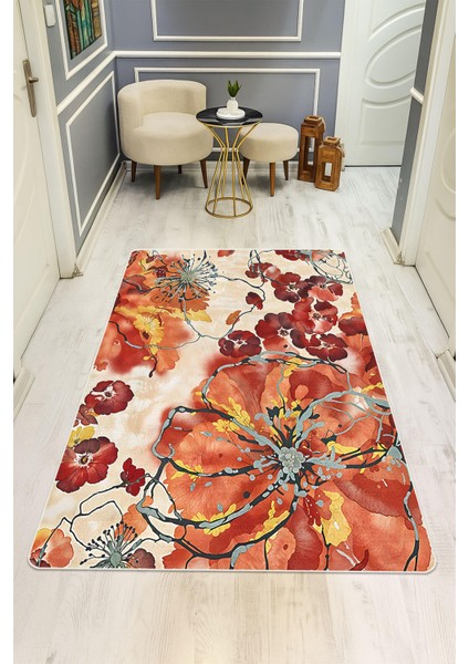 Modern Desenli Dijital Baskı Kaymaz Taban Halı H1083