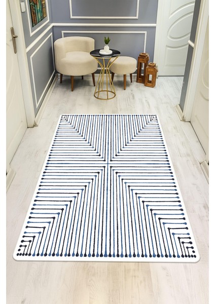 Modern Desenli Dijital Baskı Kaymaz Taban Halı H1090