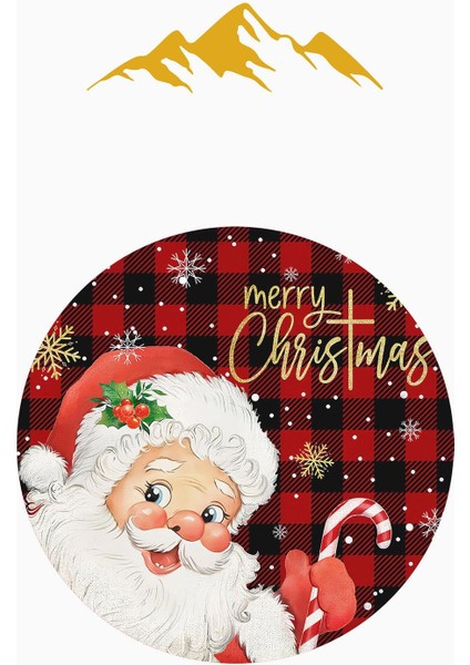 Noel Baba Desenli Yuvarlak Dijital Baskı Kaymaz Tabanlı Halı H0323 modelleri