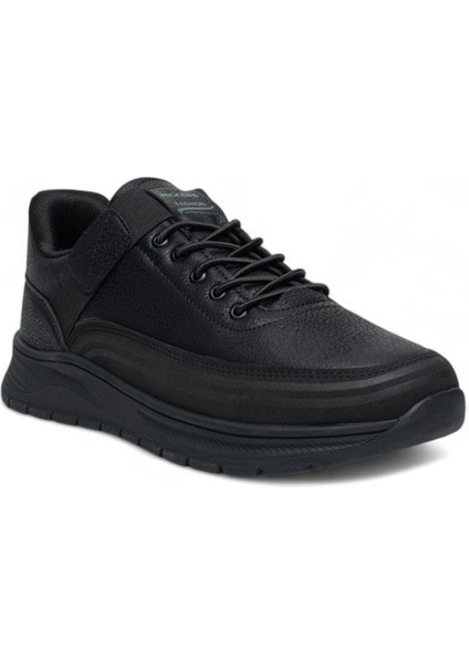 Siyah Lastik Bağcık Comfort Mevsimlik Yürüyüş ve Koşu Ayakkabı