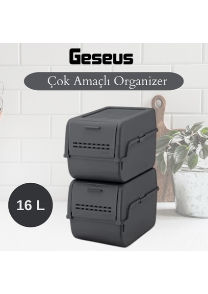 Motek 8 Lt Organizer 2’li Çok Amaçlı Kapaklı Saklama Kutusu fiyatları