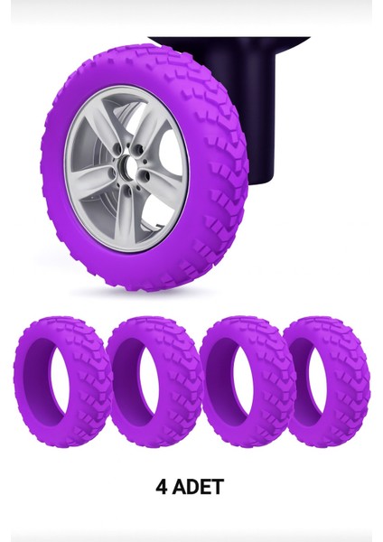 4 Adet Siyah Silikon Bavul Tekerleği Kılıfı Sessiz Koruyucu Ofis Sandalyesi Tekerlek Kılıfı