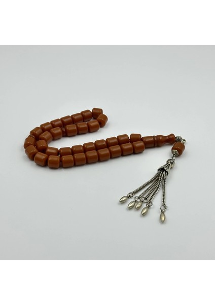 Çubuk Sıkma Kehribar Gümüş Kaplama Püsküllü Usta Yapımı Tespih fiyatları