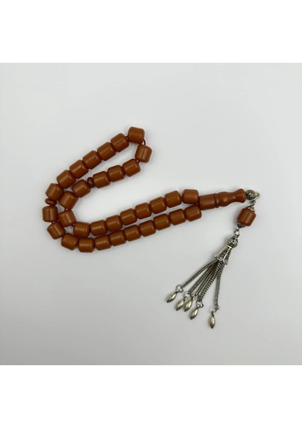 Çubuk Sıkma Kehribar Gümüş Kaplama Püsküllü Usta Yapımı Tespih modelleri