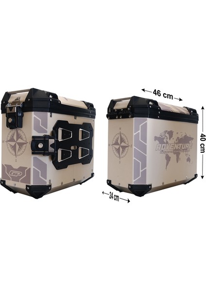 DSN02 Universal 40 Lt x 2 Desenli Alüminyum Motosiklet Yan Çanta Seti