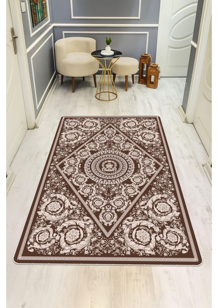 Modern Desenli Dijital Baskı Kaymaz Taban Halı H1097