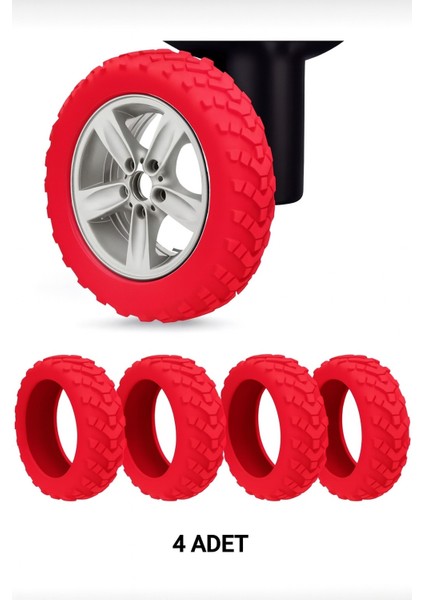 4 Adet Siyah Silikon Bavul Tekerleği Kılıfı Sessiz Koruyucu Ofis Sandalyesi Tekerlek Kılıfı