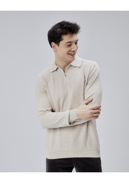 Erkek Triko Kazak 17271 Fermuarlı Polo modelleri