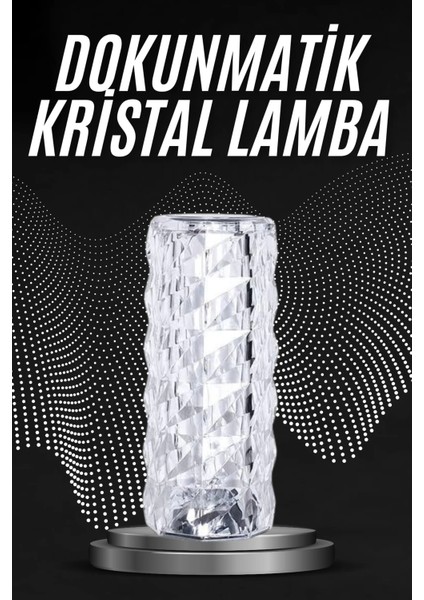 Buğz Kristal Lamba Masa Lambası Şarjlı Masa Lambası Dokunmatik Sensör USB Şarjlı