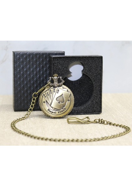 Özel Kutulu Oyun Kartı Köstekli Saat LIV1076