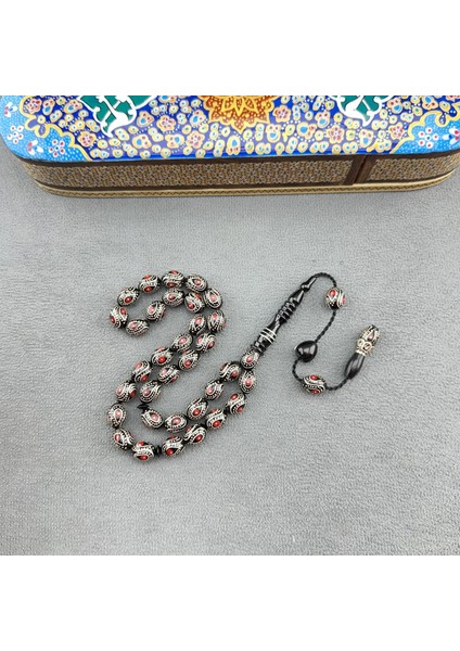 Özel El Işlemesi Telkari ve Mercan Detaylı Kuka Tespih