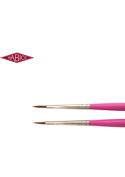 110 Samur Kılı Sulu ve Akrilik Boya Fırçası Tezhip, Minyatür-Pembe Sap No:3/0- 2 Adet