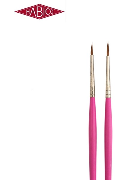 110 Samur Kılı Sulu ve Akrilik Boya Fırçası Tezhip, Minyatür-Pembe Sap No:3/0- 2 Adet modelleri