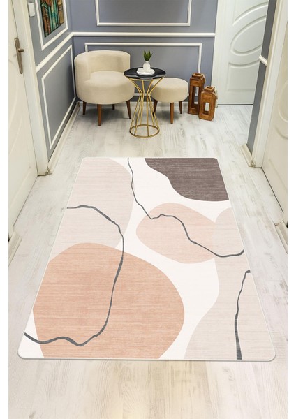 Modern Desenli Dijital Baskı Kaymaz Taban Halı H1131