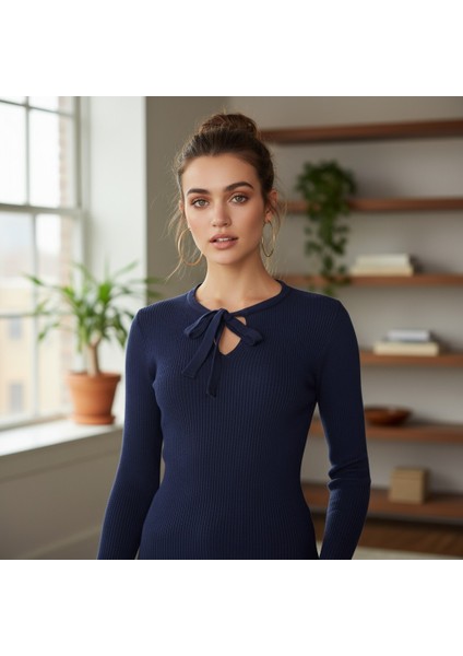 Kadın Triko Fiyonk Yaka Basic Body fiyatları