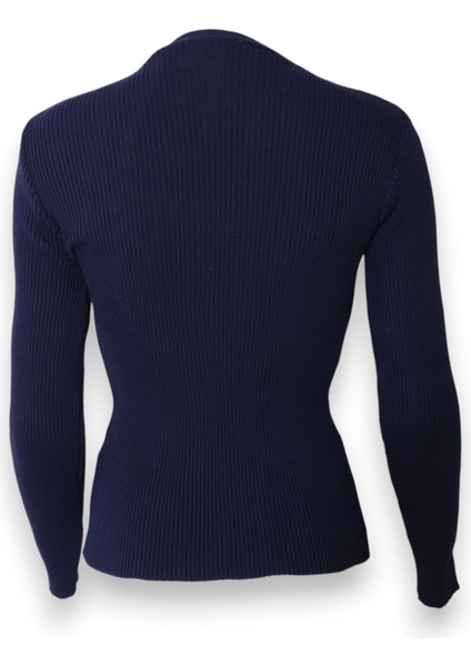 Kadın Triko Fiyonk Yaka Basic Body