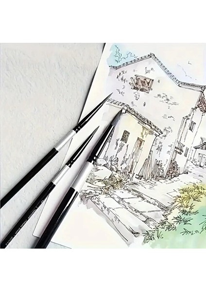 Profesyonel Sincap Saçı Fırça No:8 - Detay Boyama Sulu Boya, Akrilik, Guaj, Yağlıboya Için Uygundur fırsatları