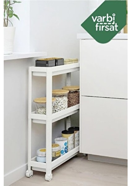 Slim 3 Katlı Tekerlekli Raf Ünitesi fiyatları