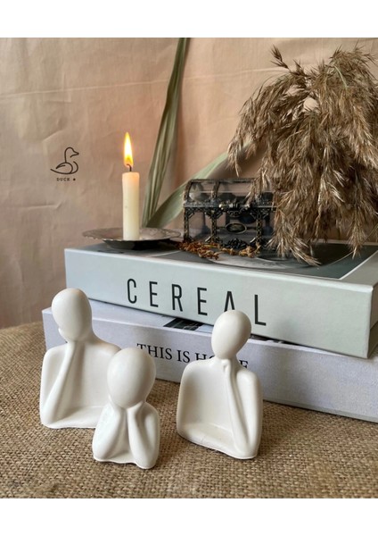 Üçlü Aile Set Taş Tozu Dekoratif Obje Biblo fırsatları