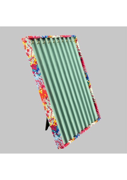 Karışık Ton Geçişli Asimetrik Desenli Kadife Kumaşlı Katlanabilir Ayaklı 10'lu Koleksiyon Tesbih Panosu