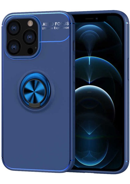 iPhone 14 Pro Uyumlu Mrsa Ravel Silikon Kapak-Mavi