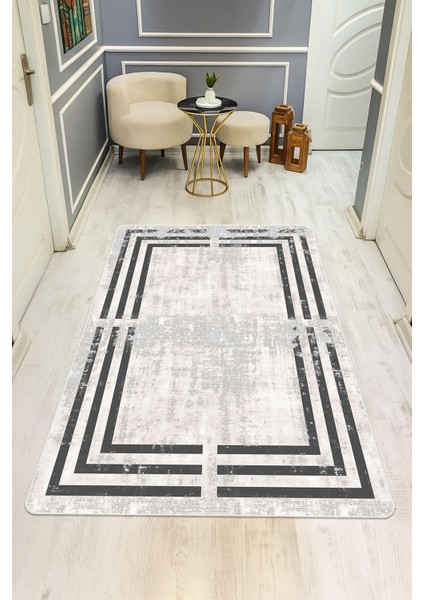 Modern Desenli Dijital Baskı Kaymaz Taban Halı H1045