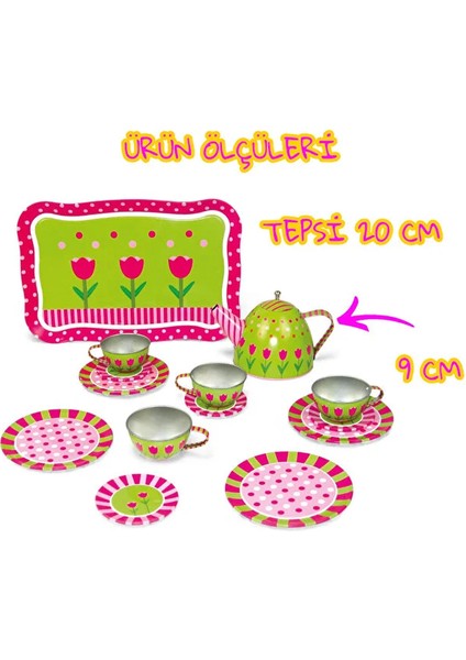 15 Parça Aksesuarlı Metal Çaydanlık Set Metal Kaliteli Tepsili Aksesuarlı Çaydanlık Çay Fincan Seti fiyatları