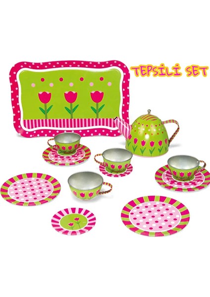 15 Parça Aksesuarlı Metal Çaydanlık Set Metal Kaliteli Tepsili Aksesuarlı Çaydanlık Çay Fincan Seti indirimleri